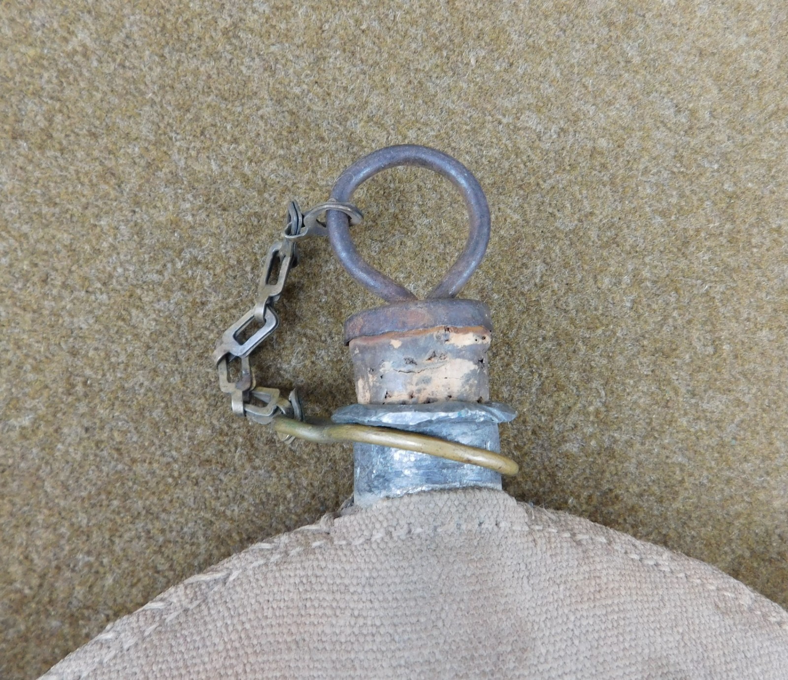 ORIGINAL SPANISH AMERICAN WAR U.S. ARMY MODEL 1886 CANTEEN WITH LEATHER SLING