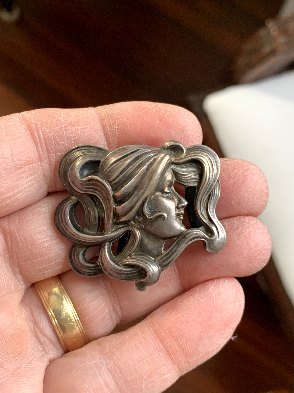Rare Kerr Art Nouveau Sterling Silver Buckle 1901 Museum