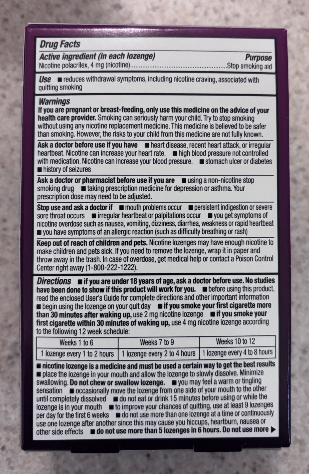Walgreens Nicotine Mini Lozenge 4mg Cherry Ice Stop Smoking Aid 3 Pack