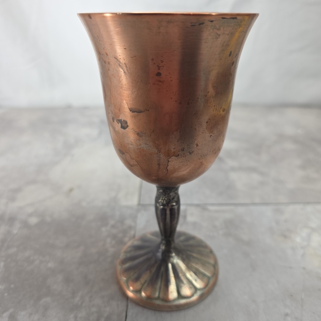 ANTIQUE International Silver Co. 98.2 SILVER GOBLET, CUP(tarnished) Handcrafted