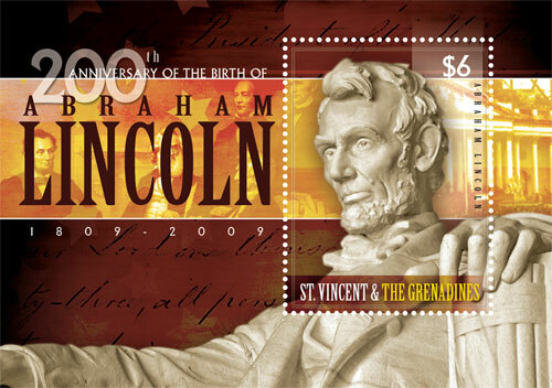 St. Vincent 2009 - SC# 3657 President Lincoln Memorial - Souvenir Sheet - MNH