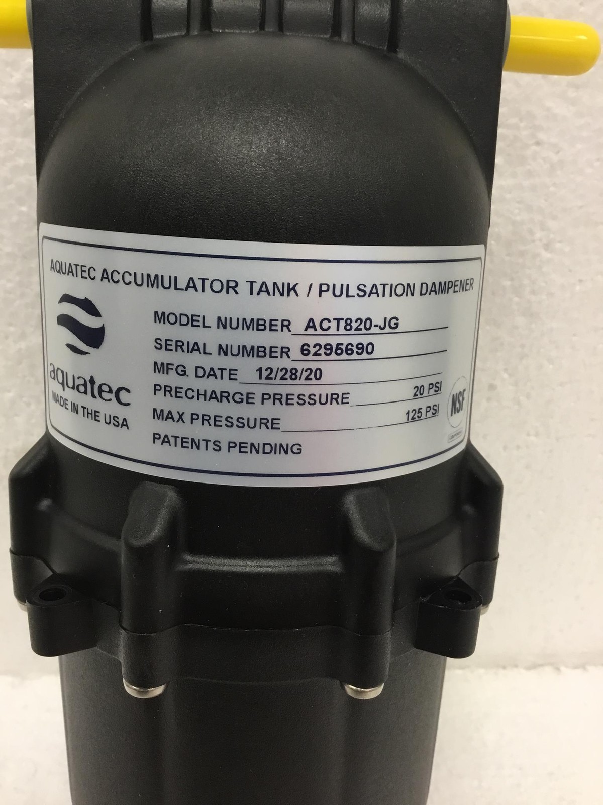 NEW AQUATEC Accumulator Tank Pulsation Dampener CT820-JG, QTY DISCOUNT FREE SHIP