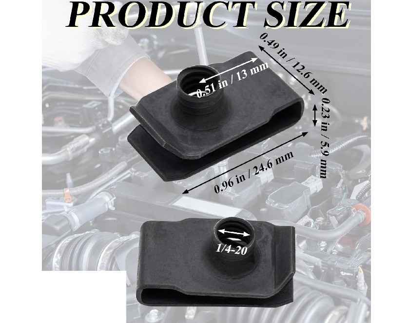 1/4-20 x 3/4" Body Bolts With J Clips - 10 Pack - IMCA NHRA Brand New