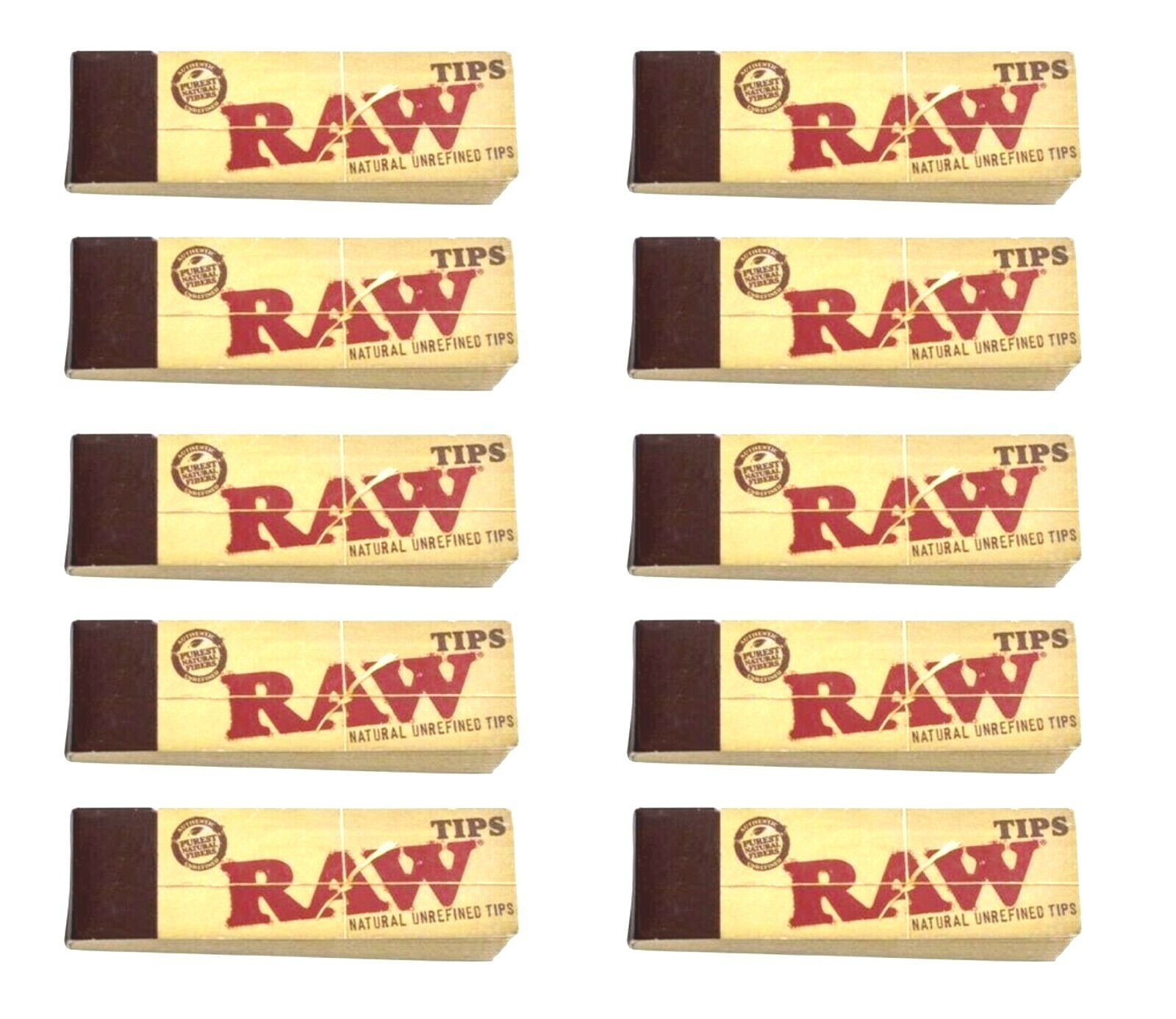 10X RAW Rolling Tips Unrefined Authentic Filter Tips 500 Tips! FAST USA SHIPPING