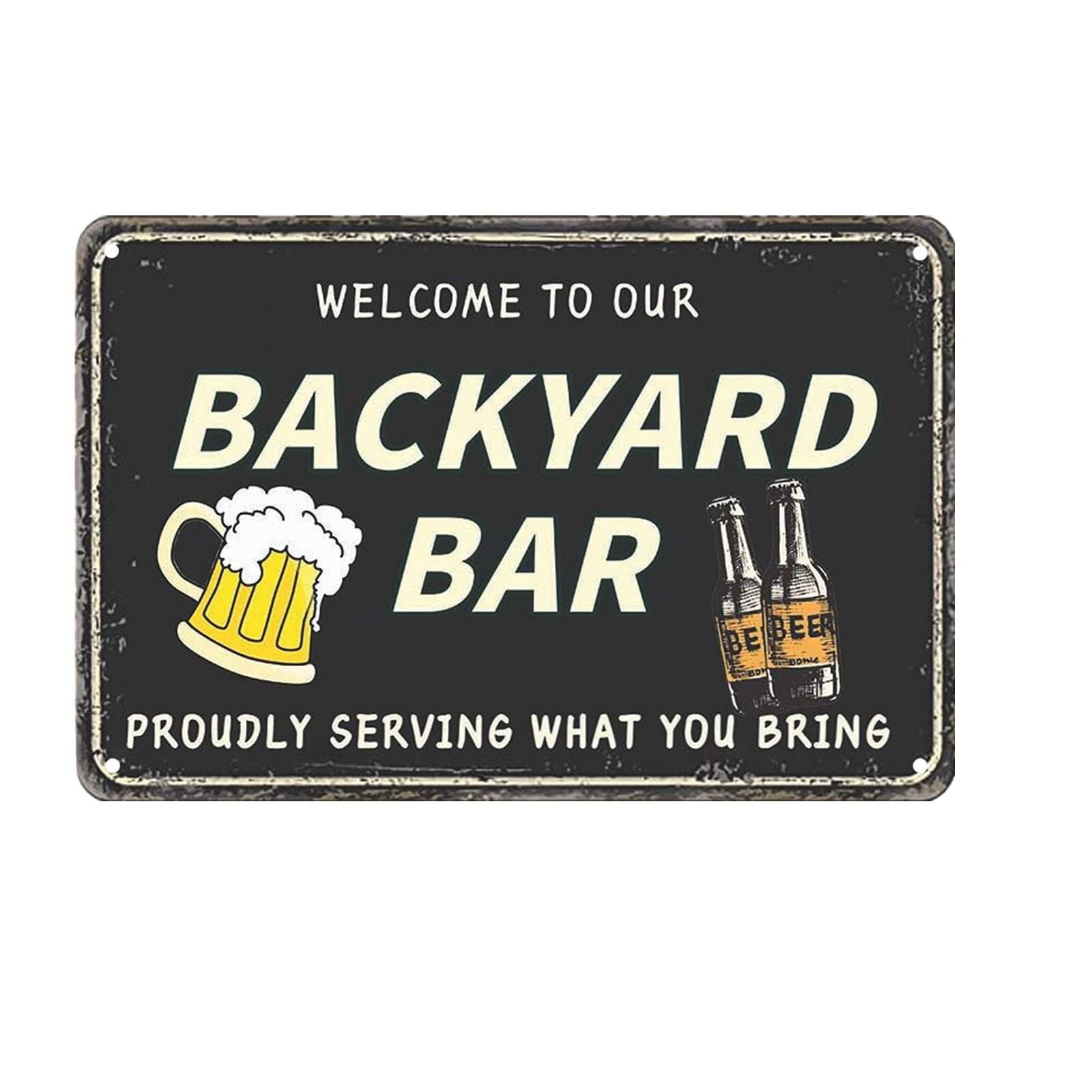 Funny Backyard Signs Outside Bar Decor Outdoor Pool Decor Outdoor Bar Signs B...