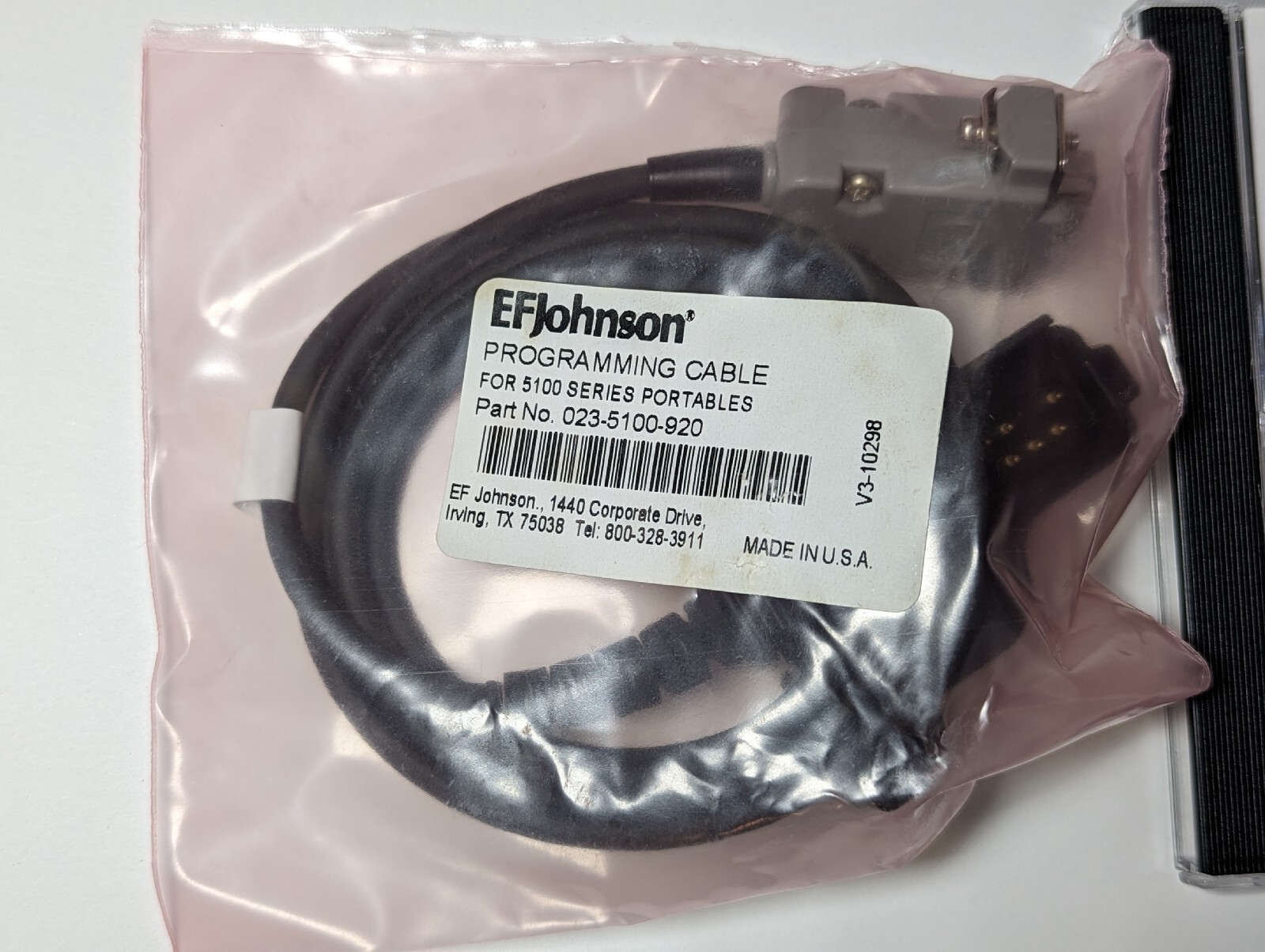 RS232 Programming Cable EF Johnson Ascend 51SL 5100-ES EFJ5100 W/Software