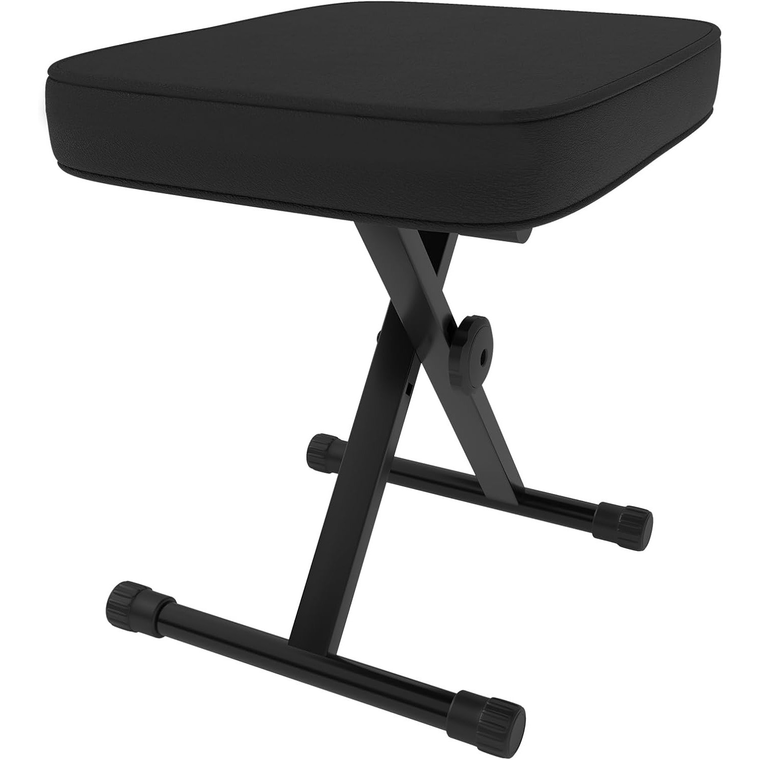 Adjustable Padded Keyboard Bench X-Style Collapsible Piano Guitar Stool Chair