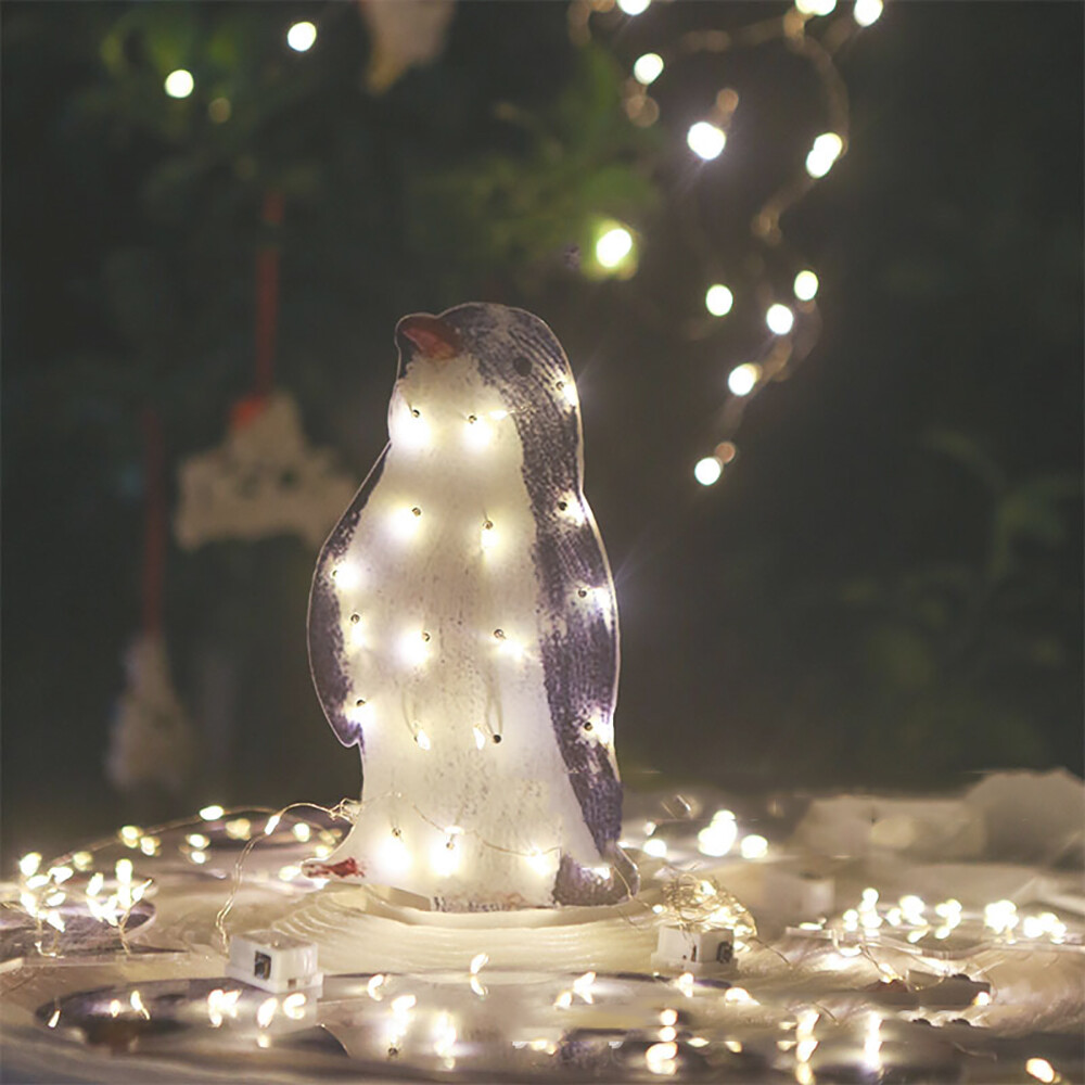 3Pcs LED Light Up Acrylic Penguins Christmas Yard Decoration