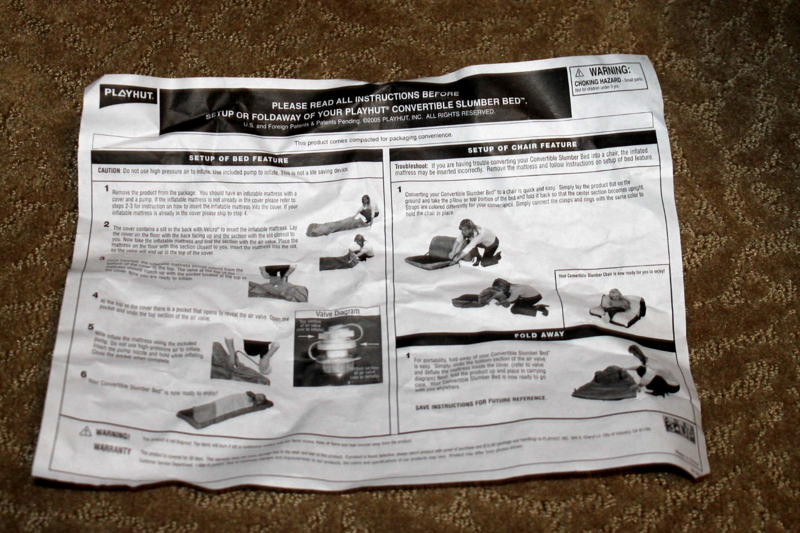 2004 CARE BEARS Convertible Sleeping Slumber Bed Bag Chair CAREBEARS Vintage