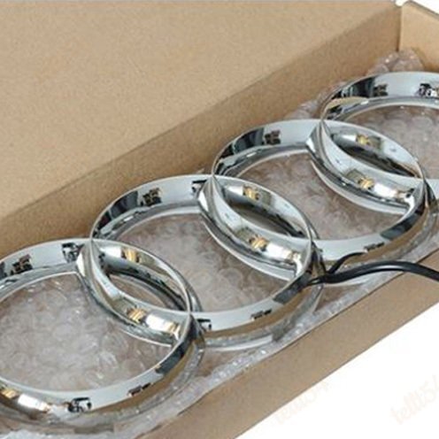 Chrome For Audi Grille Front Hood A1 A3 A4 A5 A6 A7 Q3 Q5 Q7 LED Emblem White