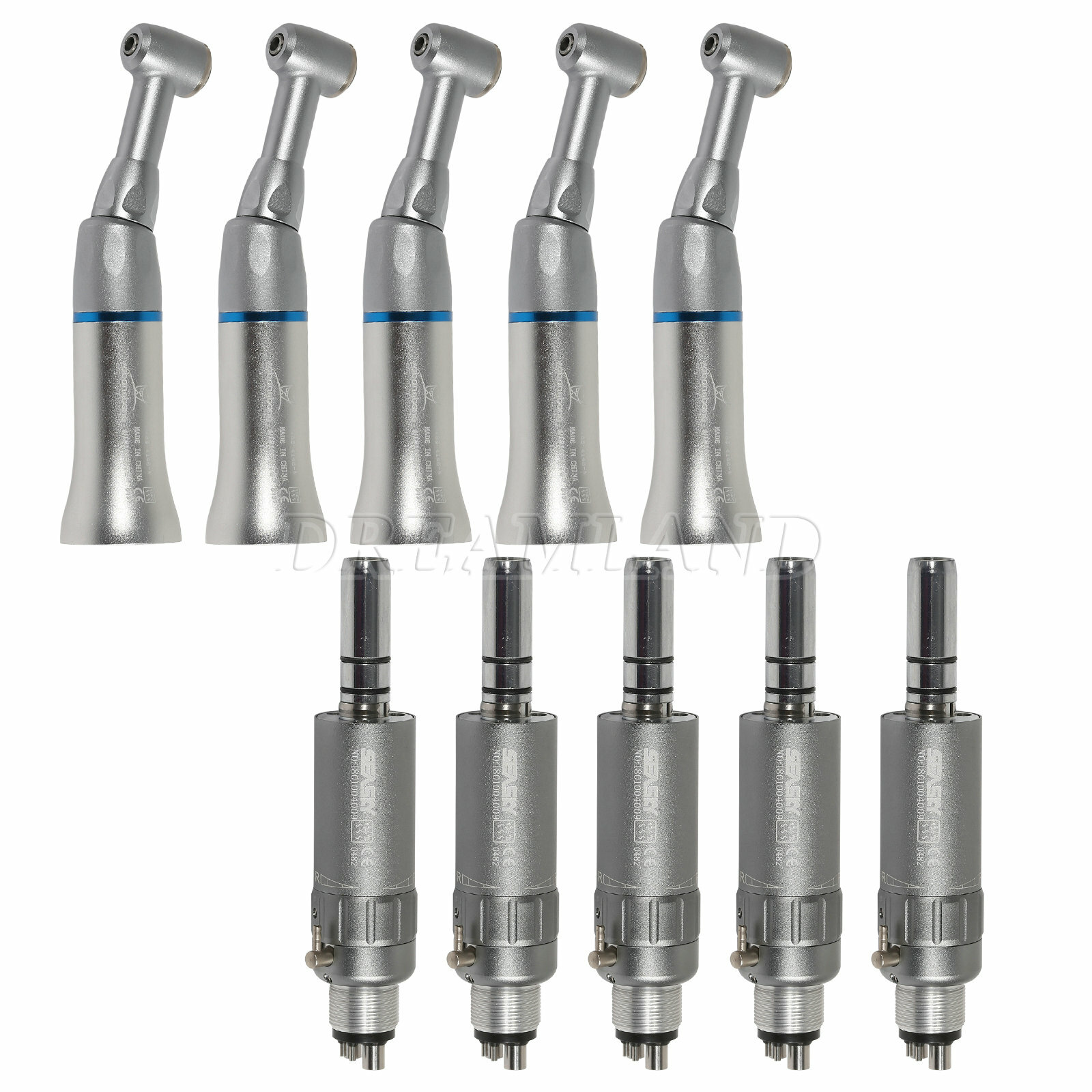 NSK Style Dental Slow Speed Handpiece Push Button Contra Angle Air Motor Attach