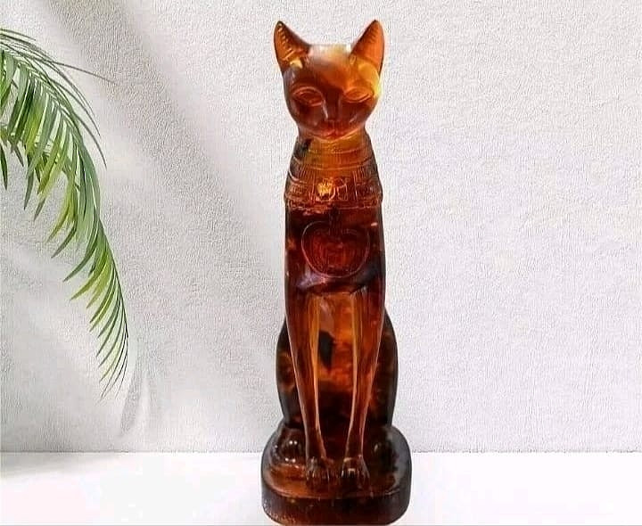 RARE ANCIENT EGYPTIAN ANTIQUE Statue Goddess Bastet Cat for Amber Stone Egypt BC