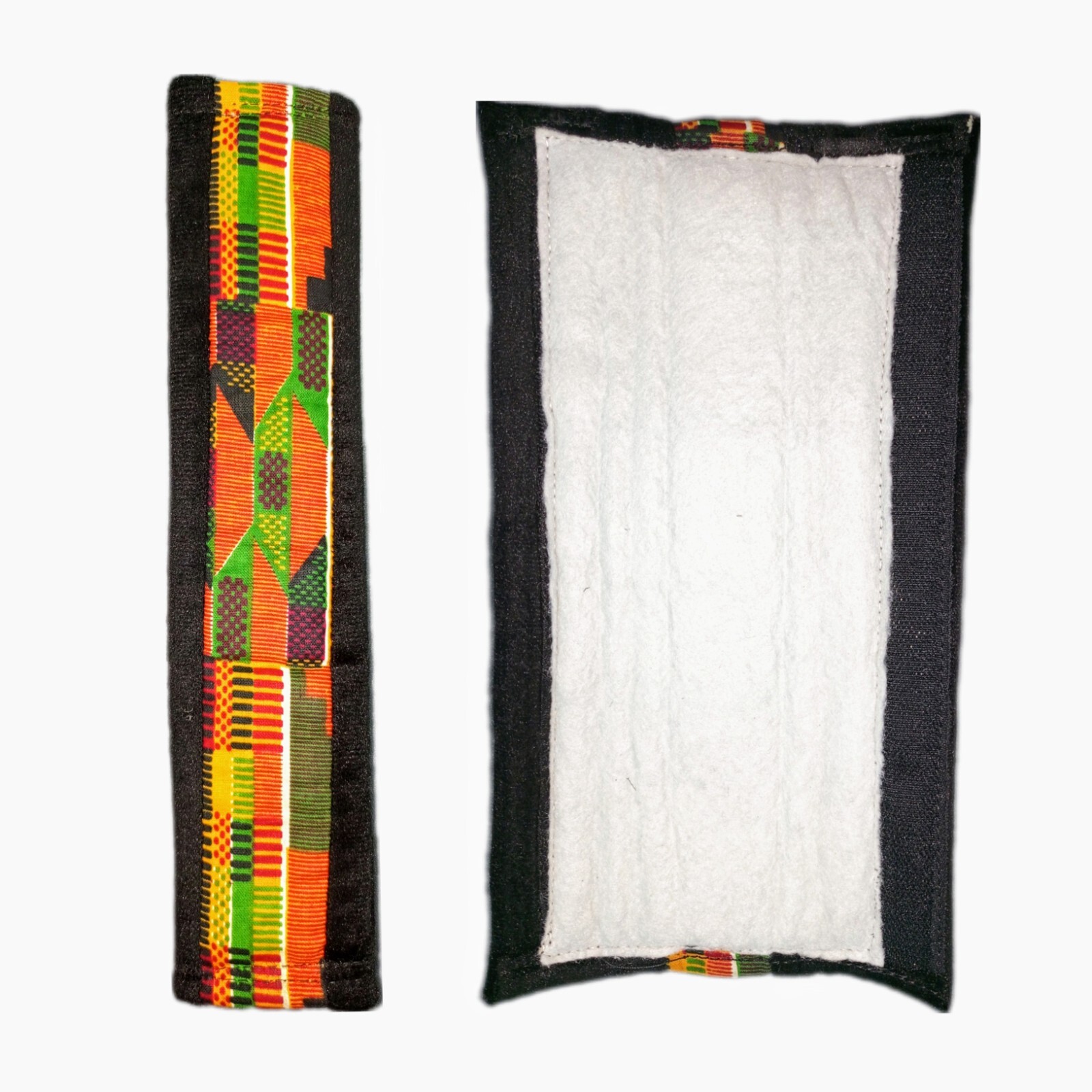 2PCS Car Seat Belt Pad, Auto Kente Print Safety Seat Belt Shoulder Pads Strap