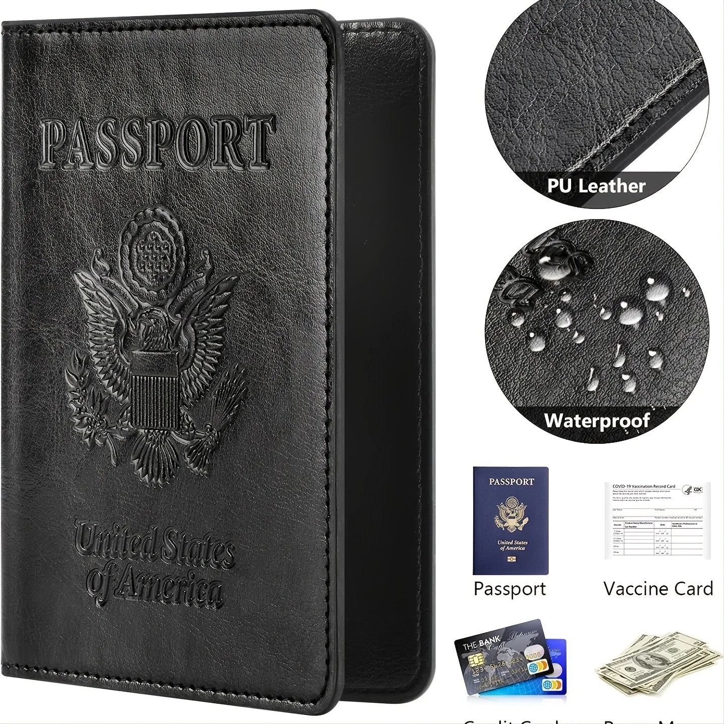 RFID Blocking Passport Holder Leather Travel Wallet Card Case Essentials Kit Pro