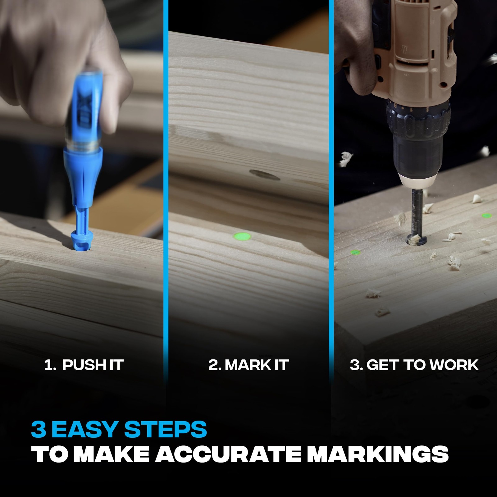 OX Tools Tuff Shot Deep Hole Marker Chalk Powder Spray 250 Bursts Green