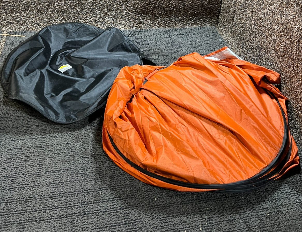 Pop Up Privacy Shower Tent Orange Portable Shower Changing Camping Use