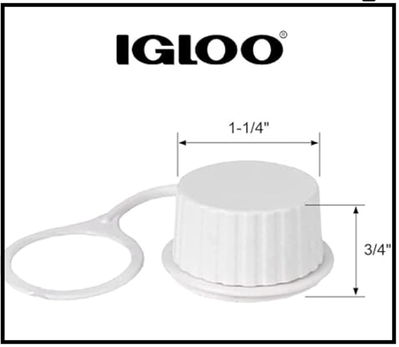Igloo Cooler Threaded Drain Plug Caps with Plastic Tether 20049