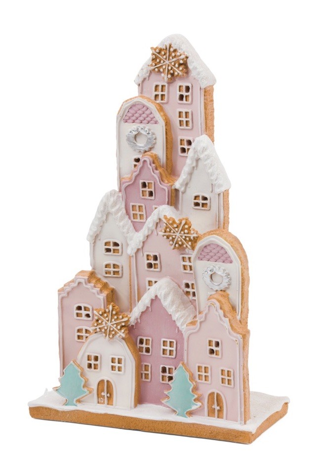 Cupcakes and Cashmere LED Gingerbread House Pastel Lightup Figure 17 inch NEW