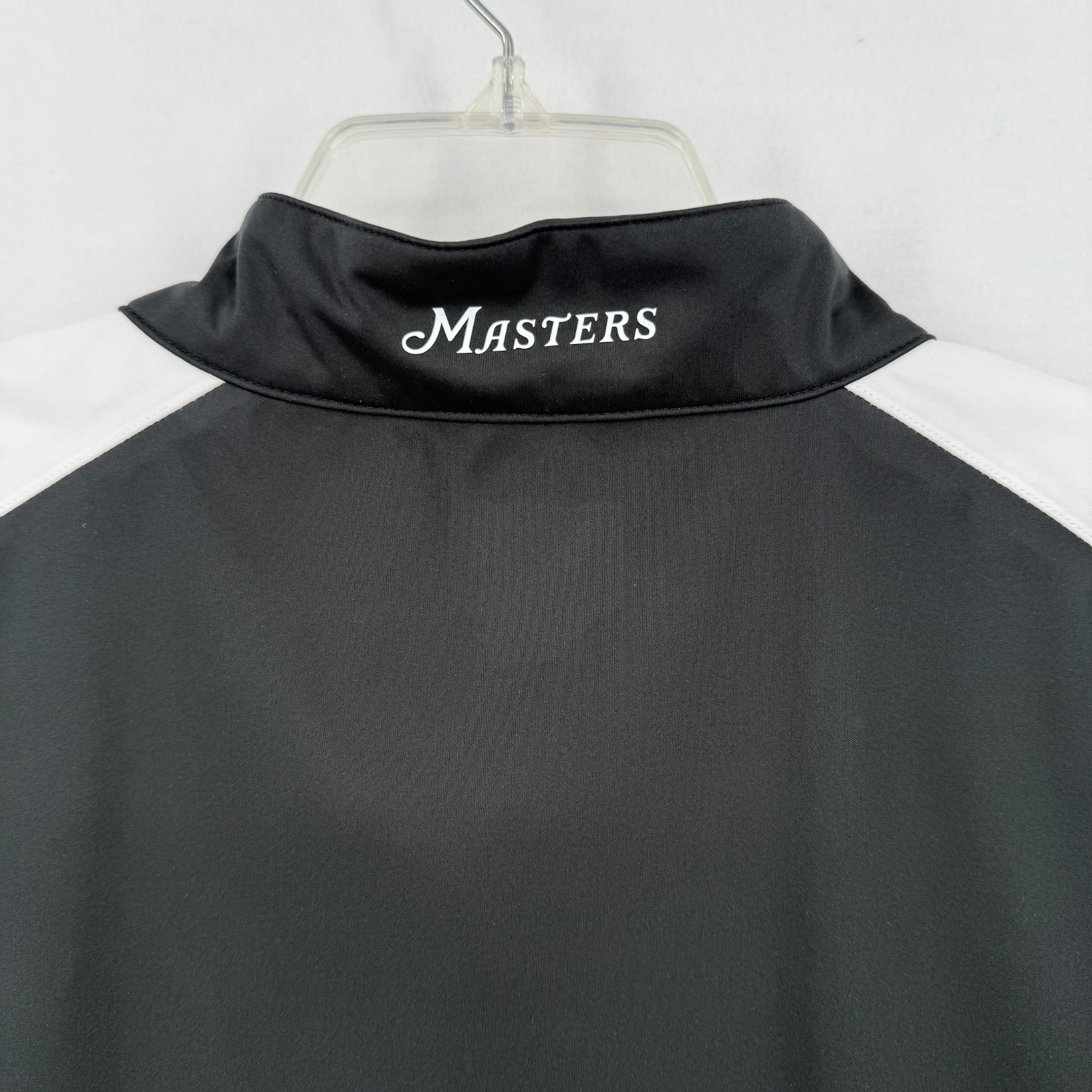 Masters Tech Men’s Small Golf Quarter Zip Pullover Black White Augusta Logo