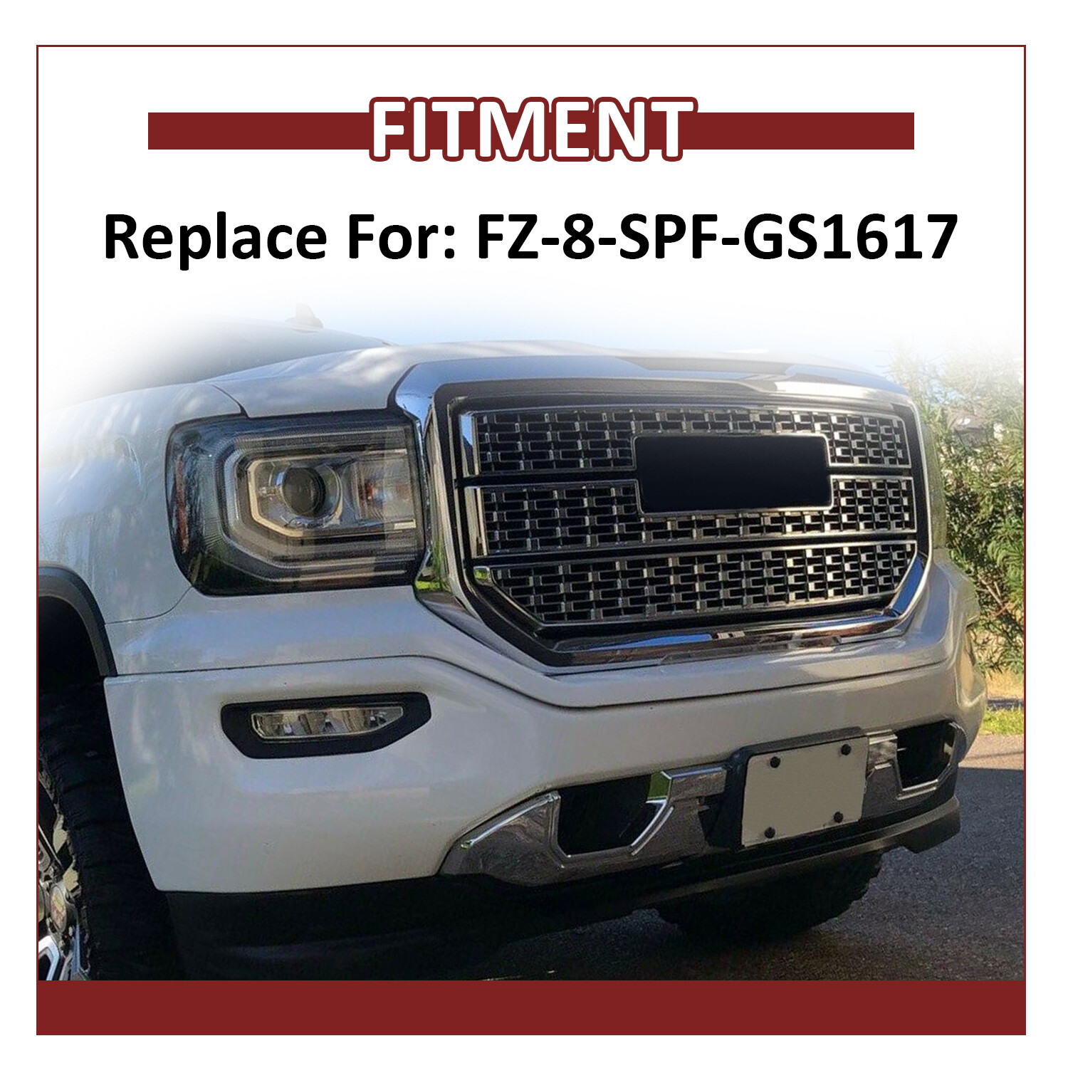 Fits 16-19 GMC Sierra 1500 Front Bumper Skid Plate Protective Armor Chrome