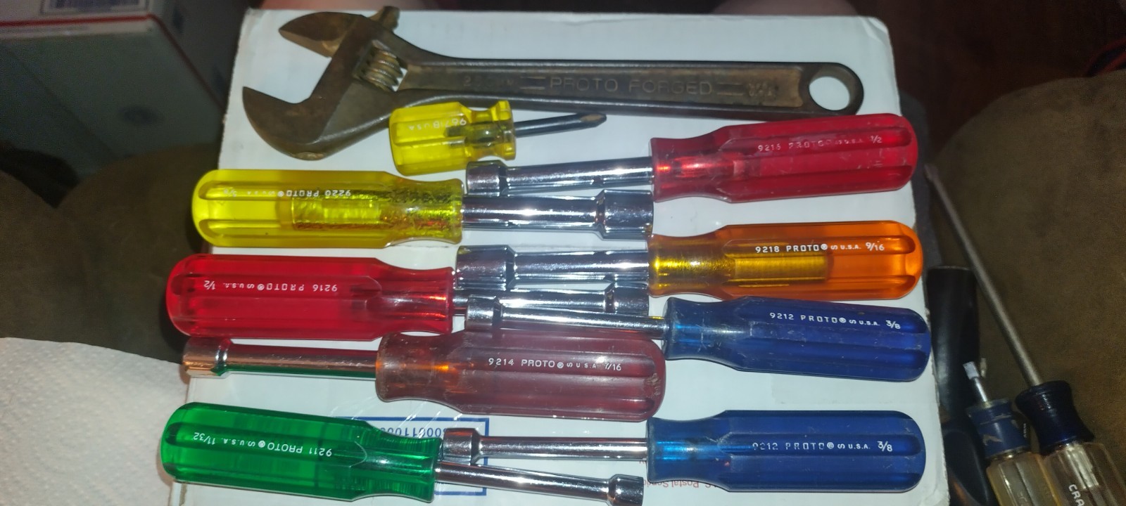 PROTO Professional 710S, 10in. Adjustable Wrench - USA - & 9  random Proto tools