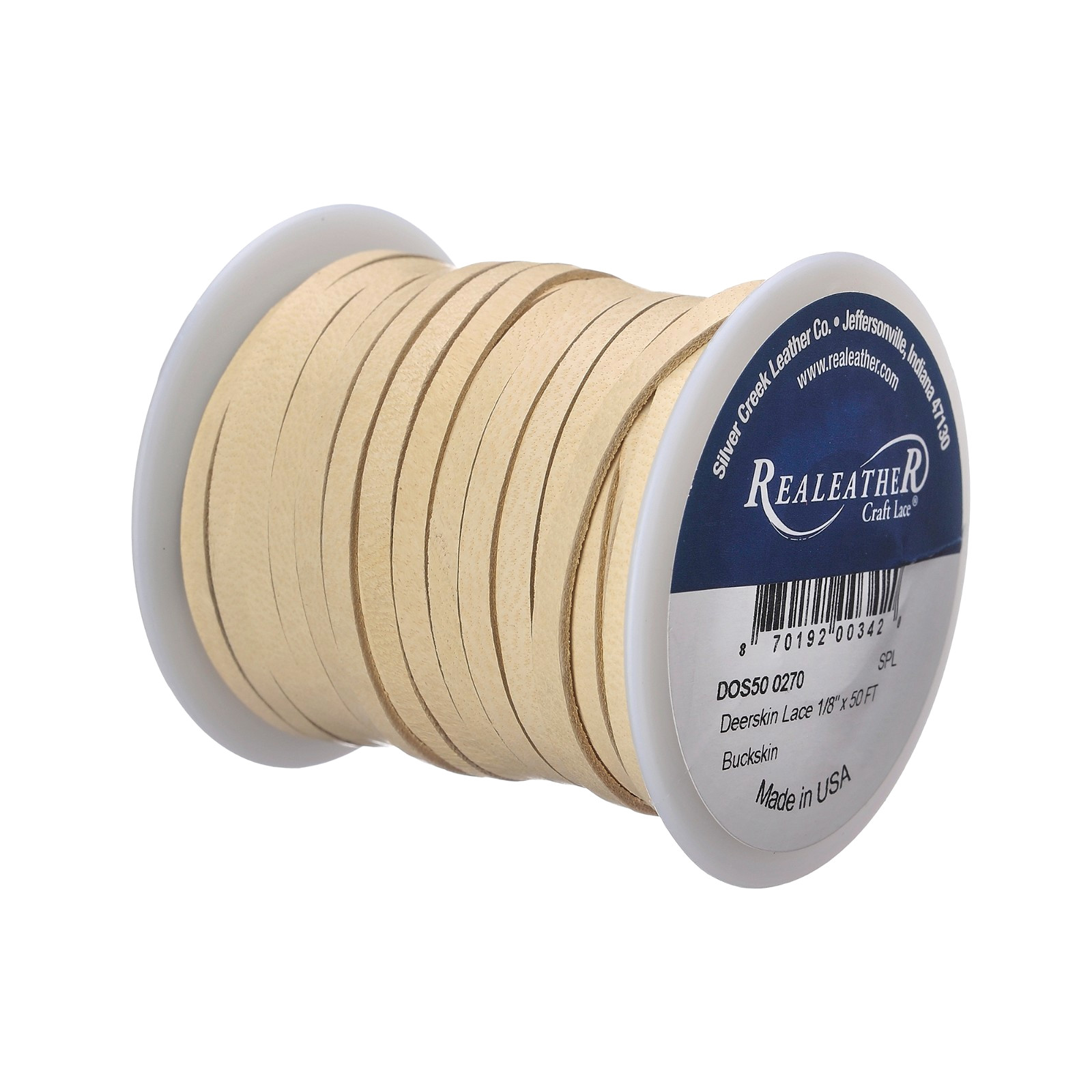 Deerskin Lace Spool 1/8" x 50ft Buckskin - Craft Jewelry Garment Leather Lace