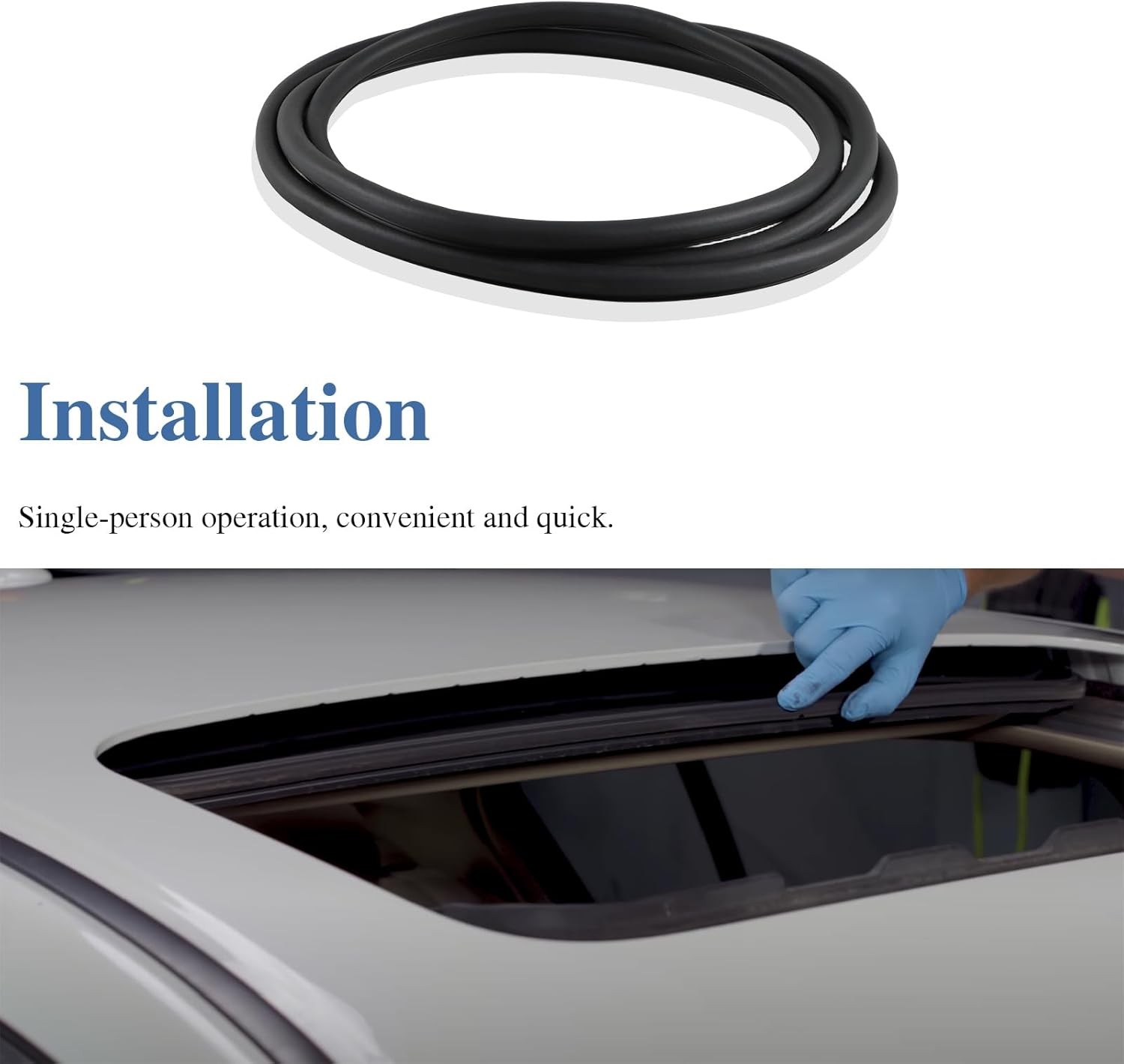 Sunroof Glass Seal Glass Roof Seal Glass Weatherstrip Compatible with 2008-2012