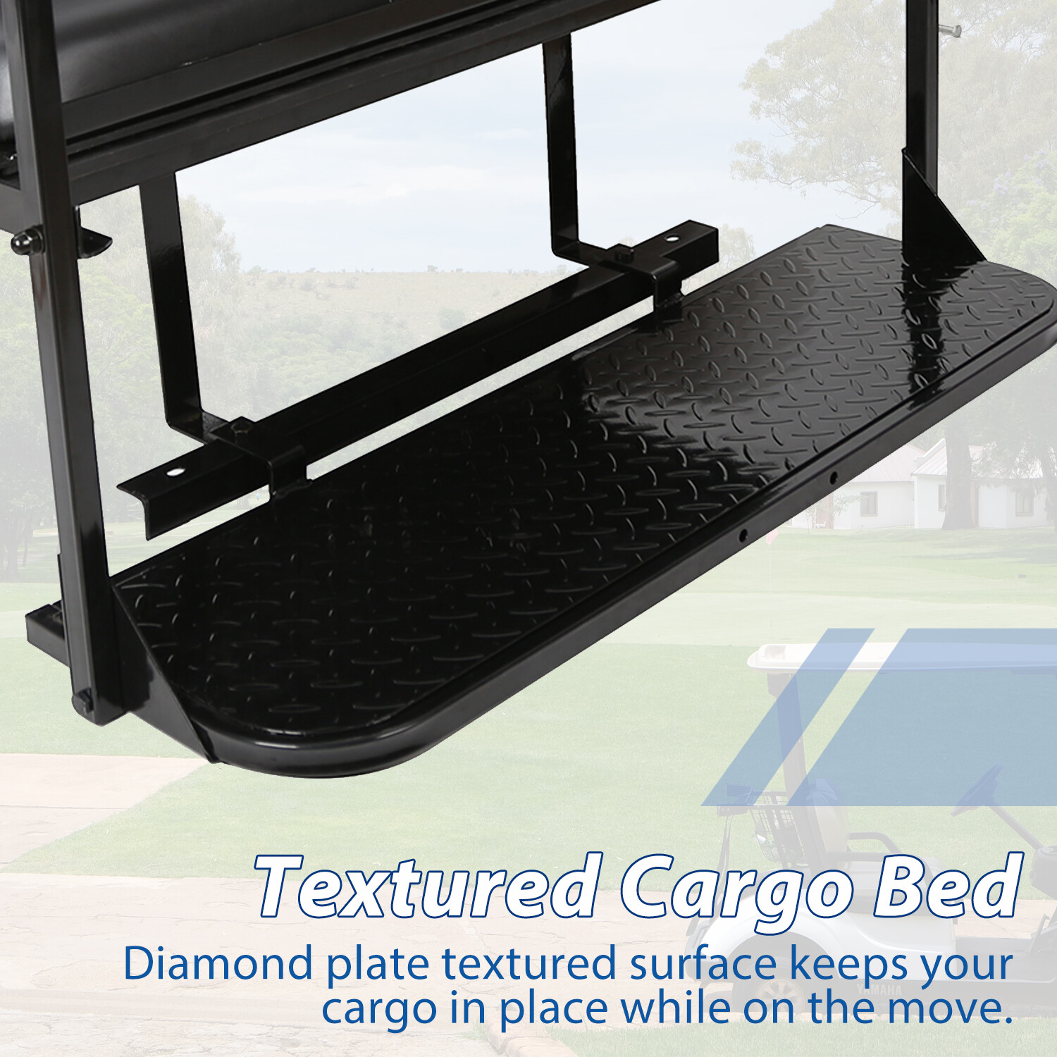 Fit Club Car DS Golf Cart Flip Folding Rear Back Seat Kit - Black