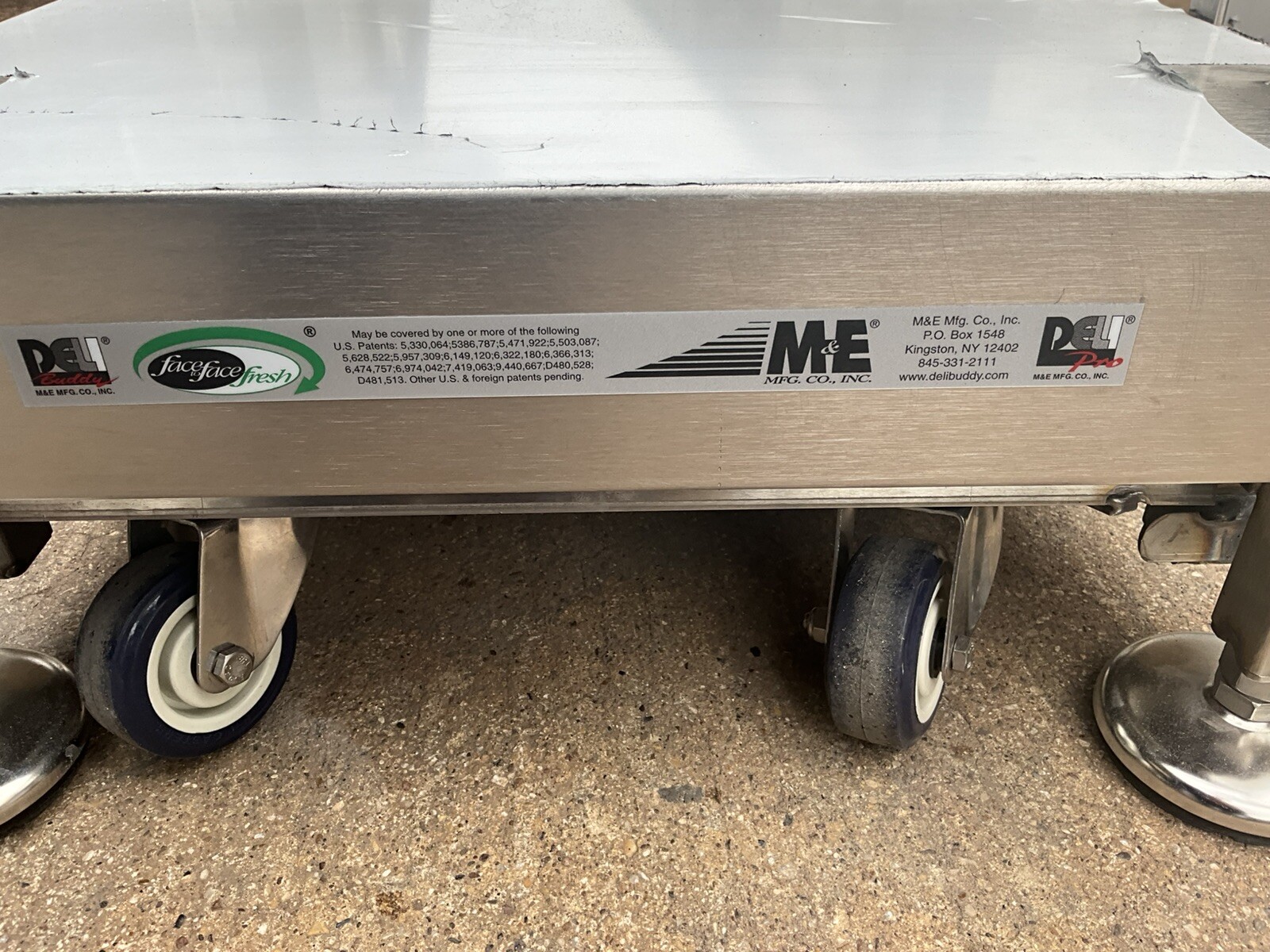 New M&E Deli buddy Face to Face Fresh slicer deli cart on casters