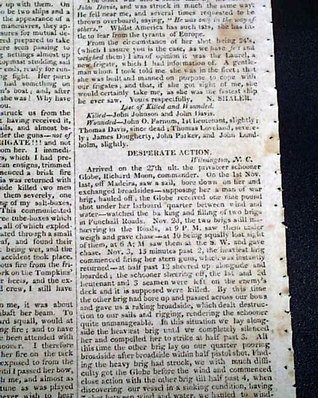 WAR OF 1812 Wins Battles of Emuckfaw & Enotachopo Creeks Indians 1814 Newspaper