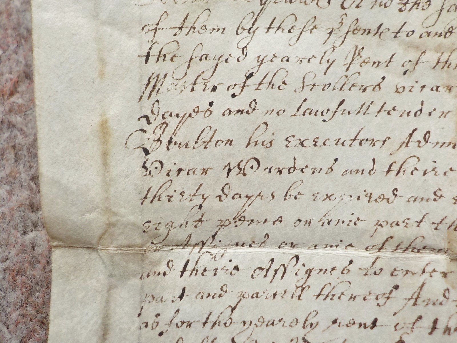 1648 Colmworth Bedfordshire Tideswell Grammar School land Vellum Deed Indenture