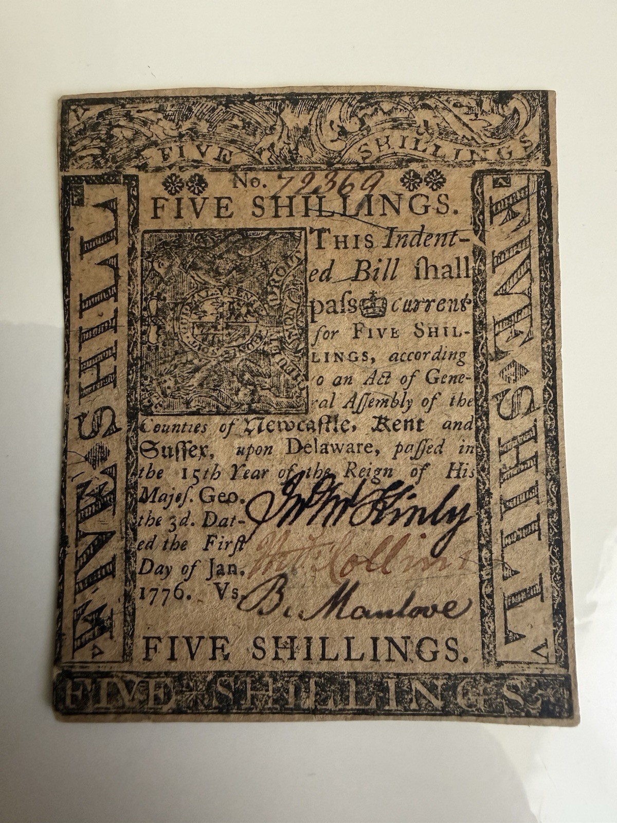 1776 Delaware Colonial Currency
