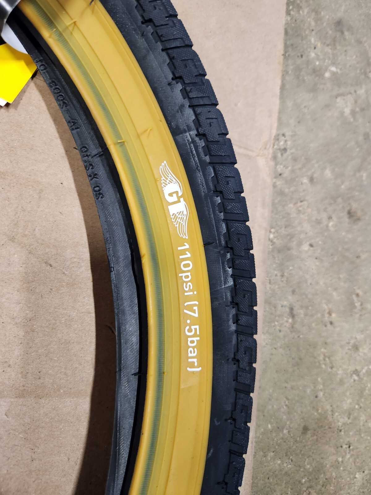 Pair GT LP5 Wing Logo Tread 20x2.20 BMX Bike Tire 110 PSI BLACK GUM Sidewall