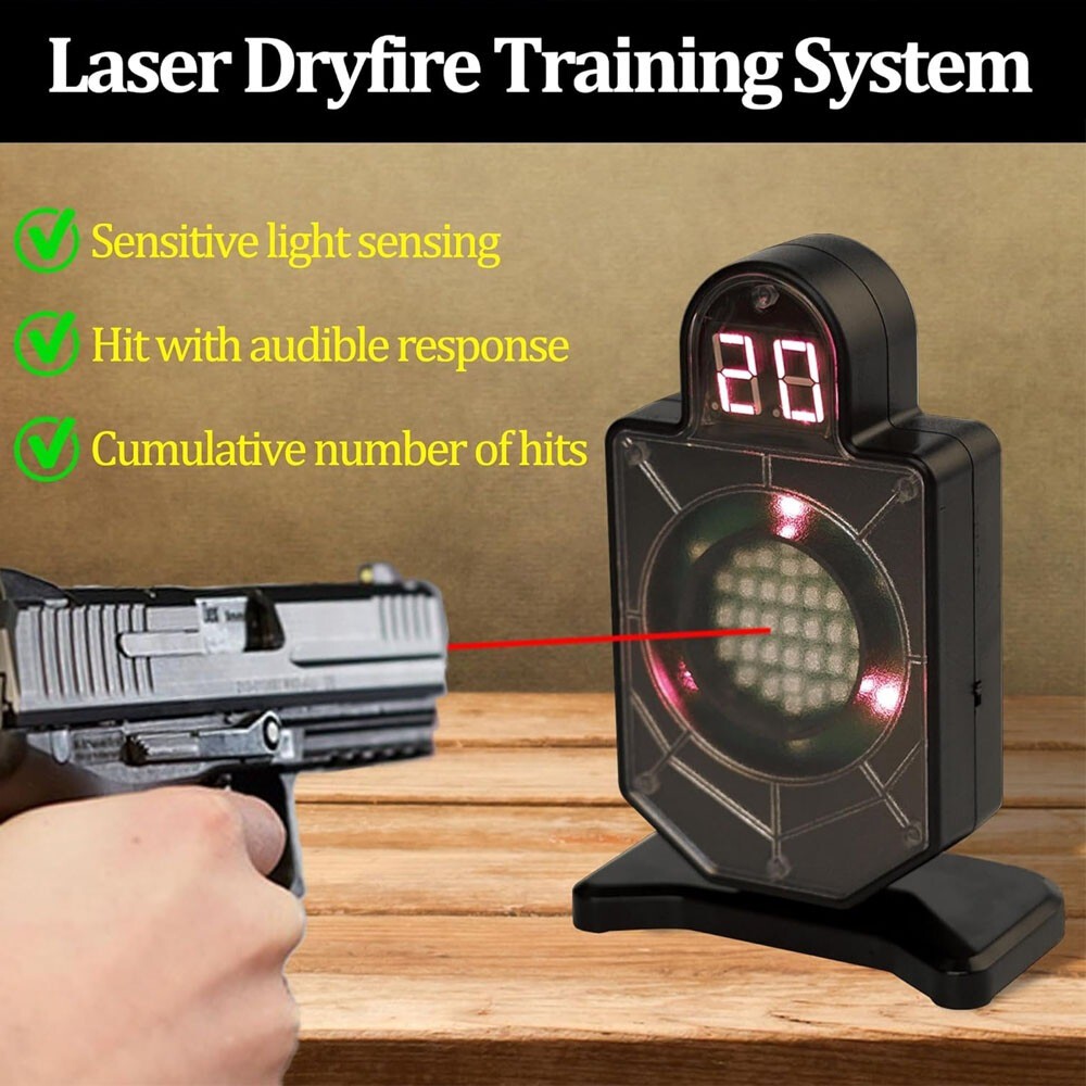 Portable Laser Trainer Target for Dry Fire Practice and Reactive Laser Shooting