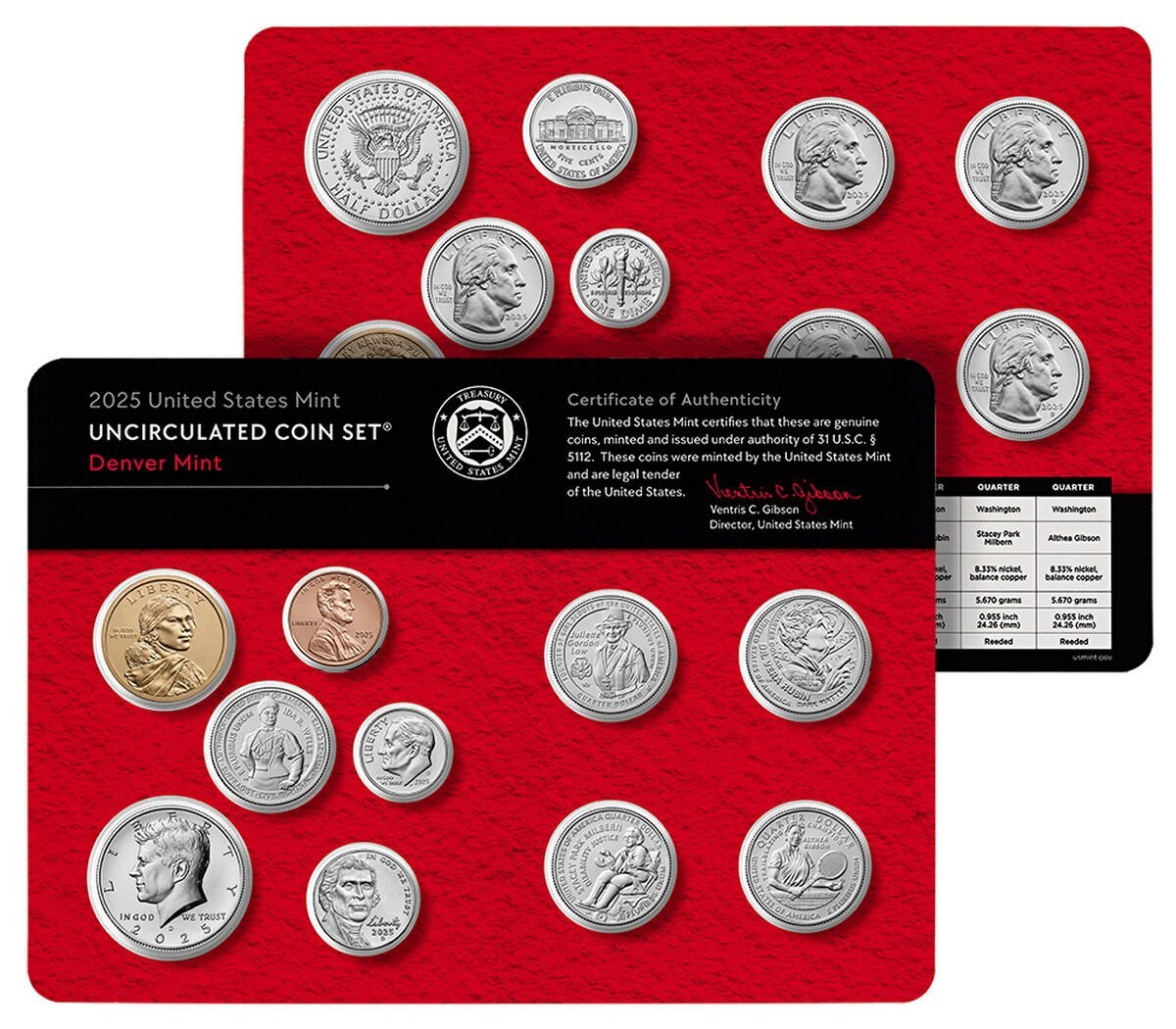2025 US MINT UNCIRCULATED DENVER & PHILADELPHIA SET 20 COINS SEALED BOX 25RJ %.