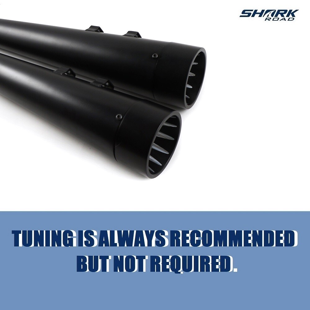 SHARKROAD 4.4" Slip On Mufflers for Harley Touring Exhaust 17-UP Deep Rich Tone