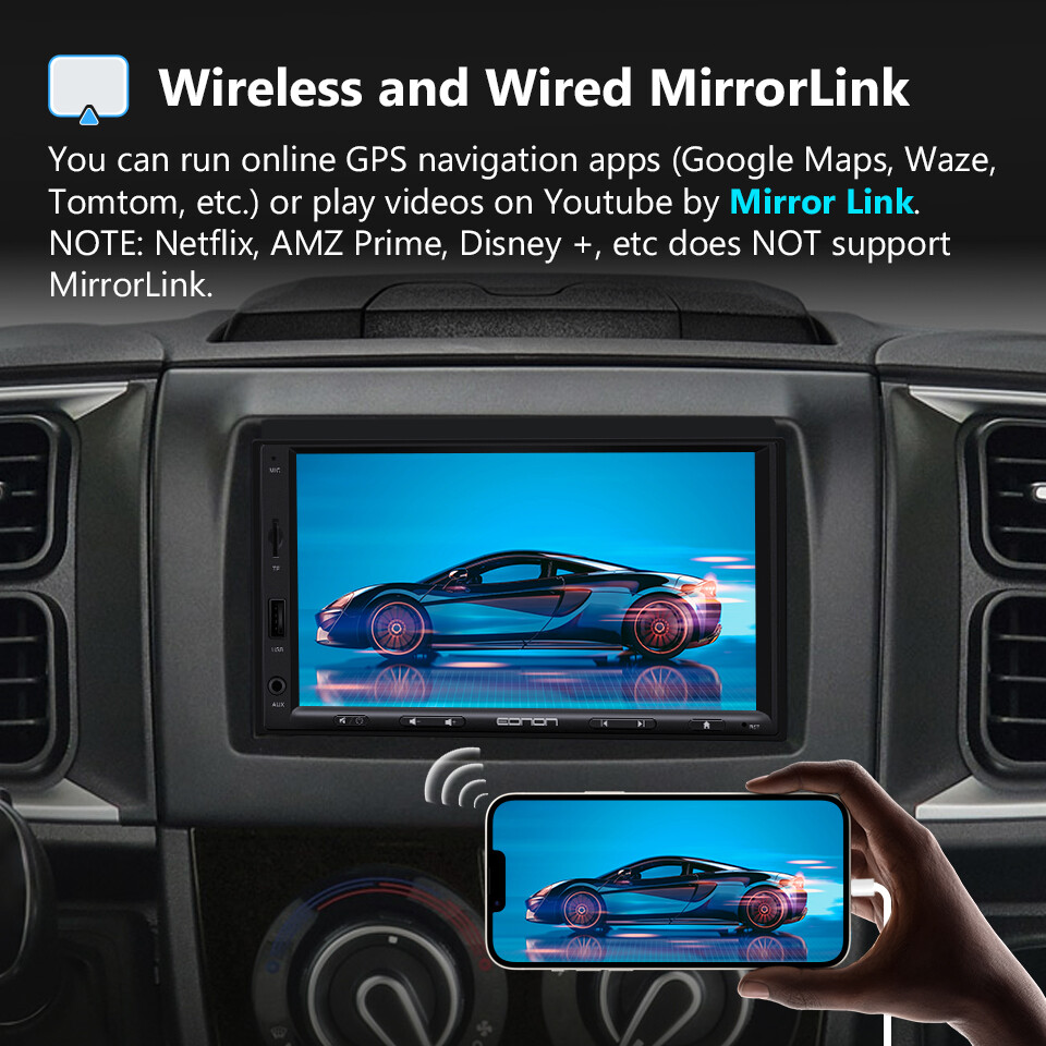 Eonon Double Din 7" inch QLED Android Auto CarPlay Car Radio Stereo GPS Navi DSP