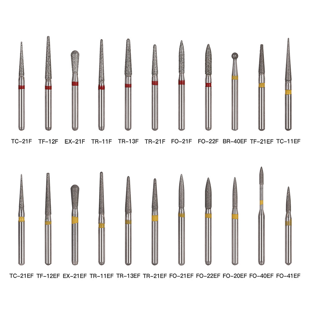 100pcs AZDENT Dental Diamond Burs For High Speed Handpiece Friction Grip 1.6mm