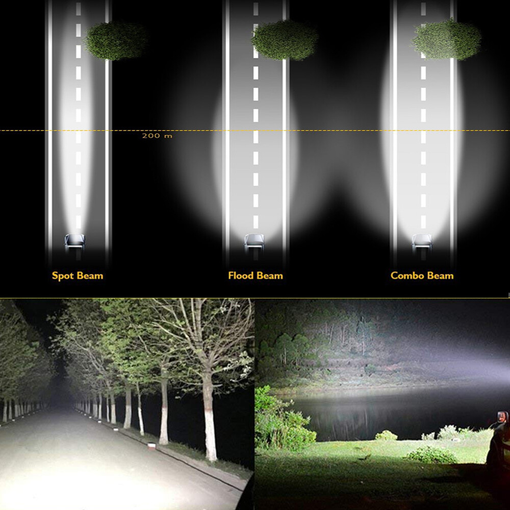 7 14 20 26 32 50" Slim LED Light Bar Spot Flood Combo Driving Truck SUV Offroad