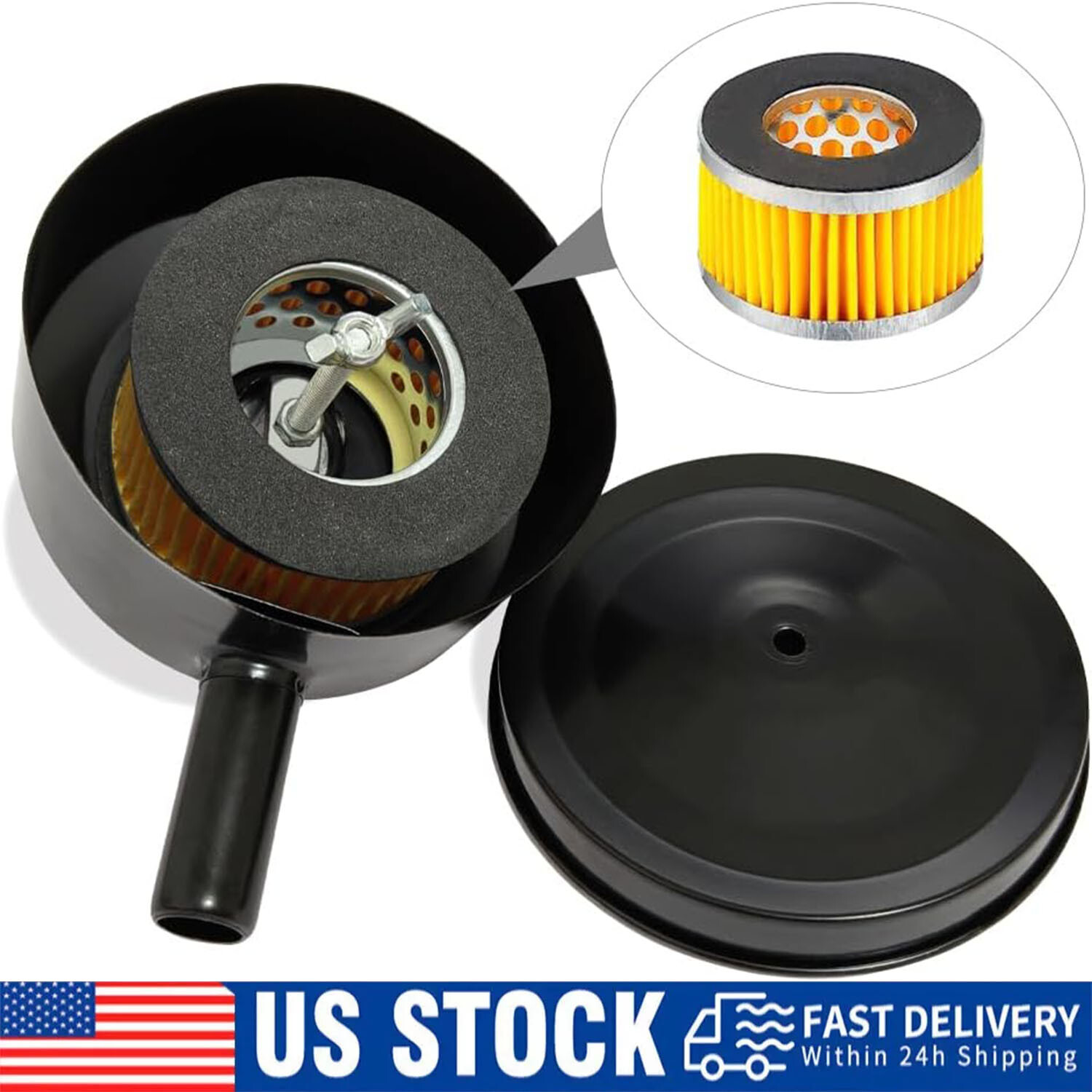 1/2" 20mm Thread Air Compressor Intake Filter Muffler Silencer Black-Metal T5