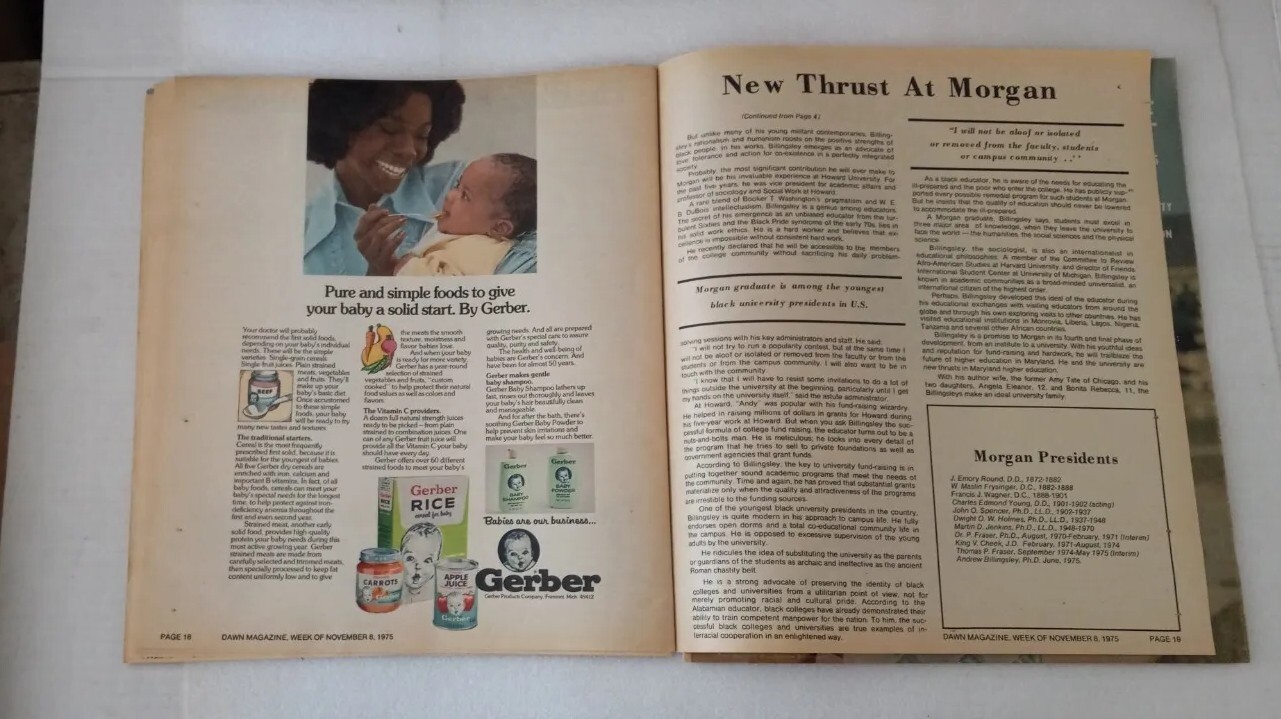 Lot of 2 - Dawn Magazine Supplement to African American Newspaper Nov 1975