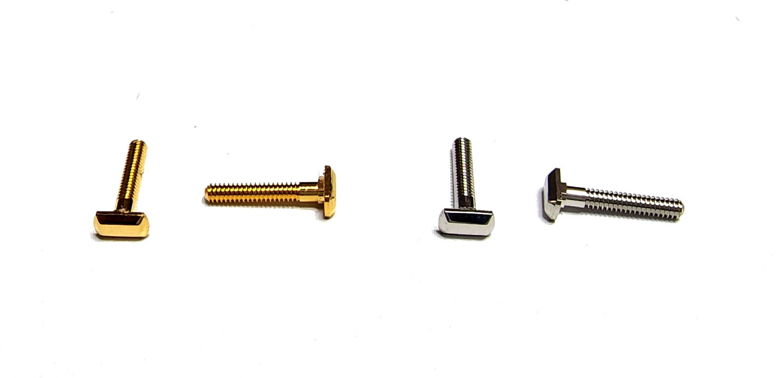NEW! Auth Curved Rectangle Cartier Screws - Silver/Gold + Free Caps/Washers