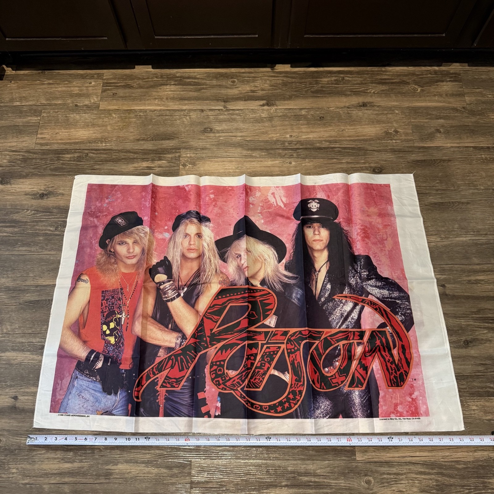Posion Band 1988 Fabric Poster Banner Flag Rare Vintage 43"x29" Bret Michaels
