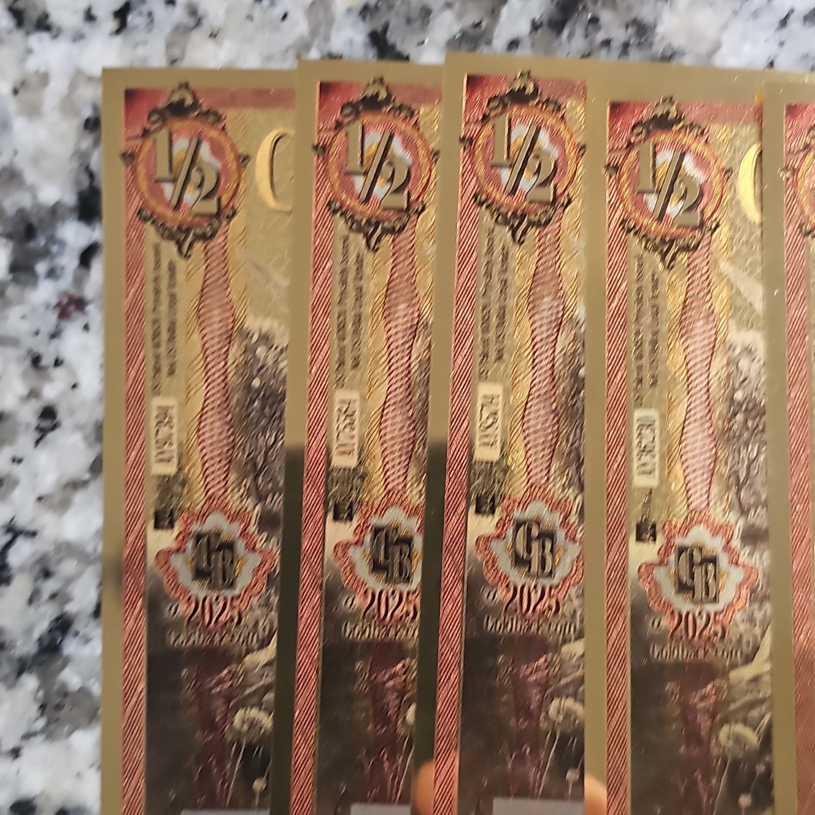 Goldback 2025 1/2 Gold Note Lot 20pcs 1/2000 oz .999 Gold Bar 20/2000 oz