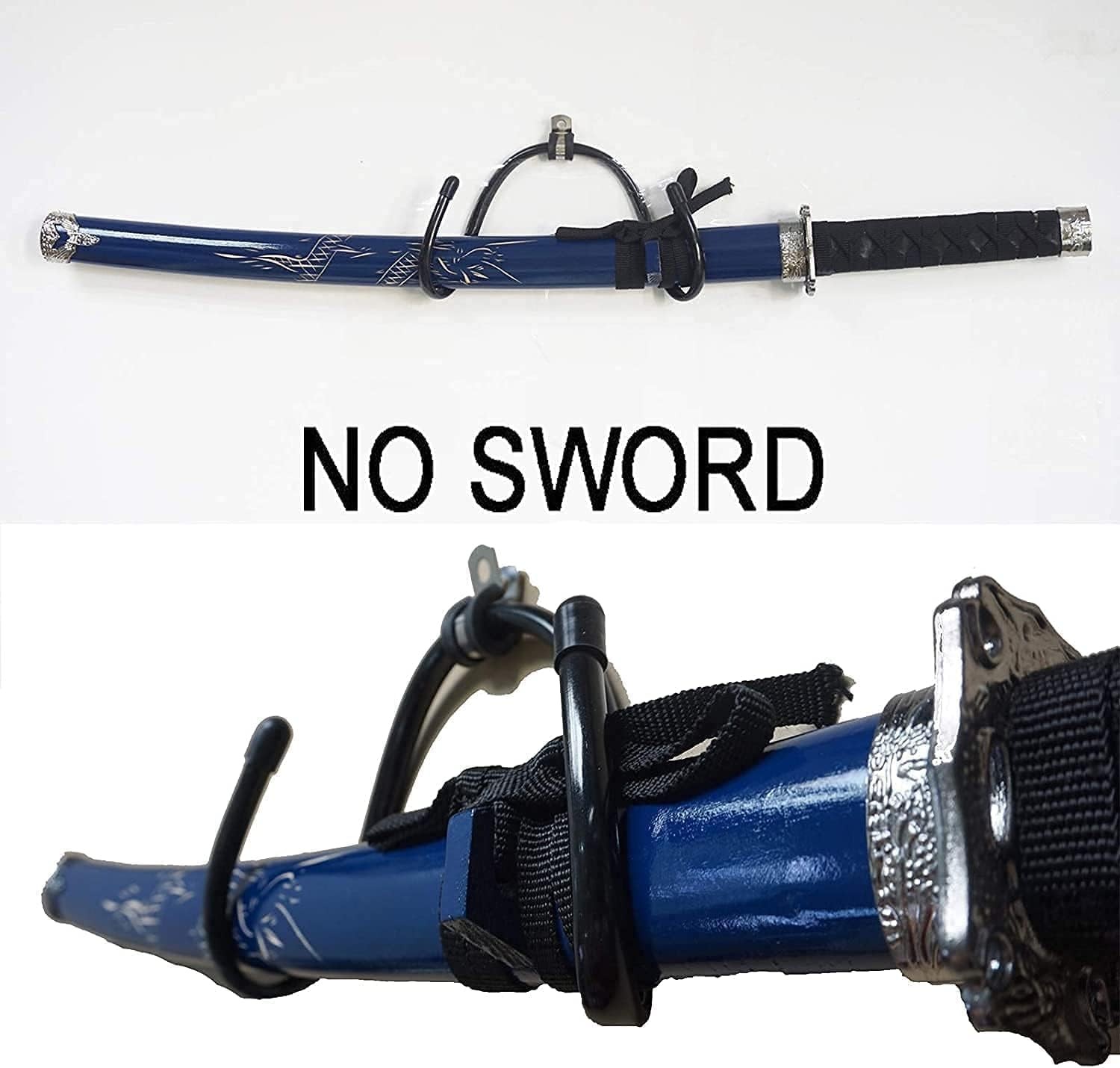 2-Pack Universal Wall Mount Sword Rack Dagger Axe Display Hanger Vertical/Horizo