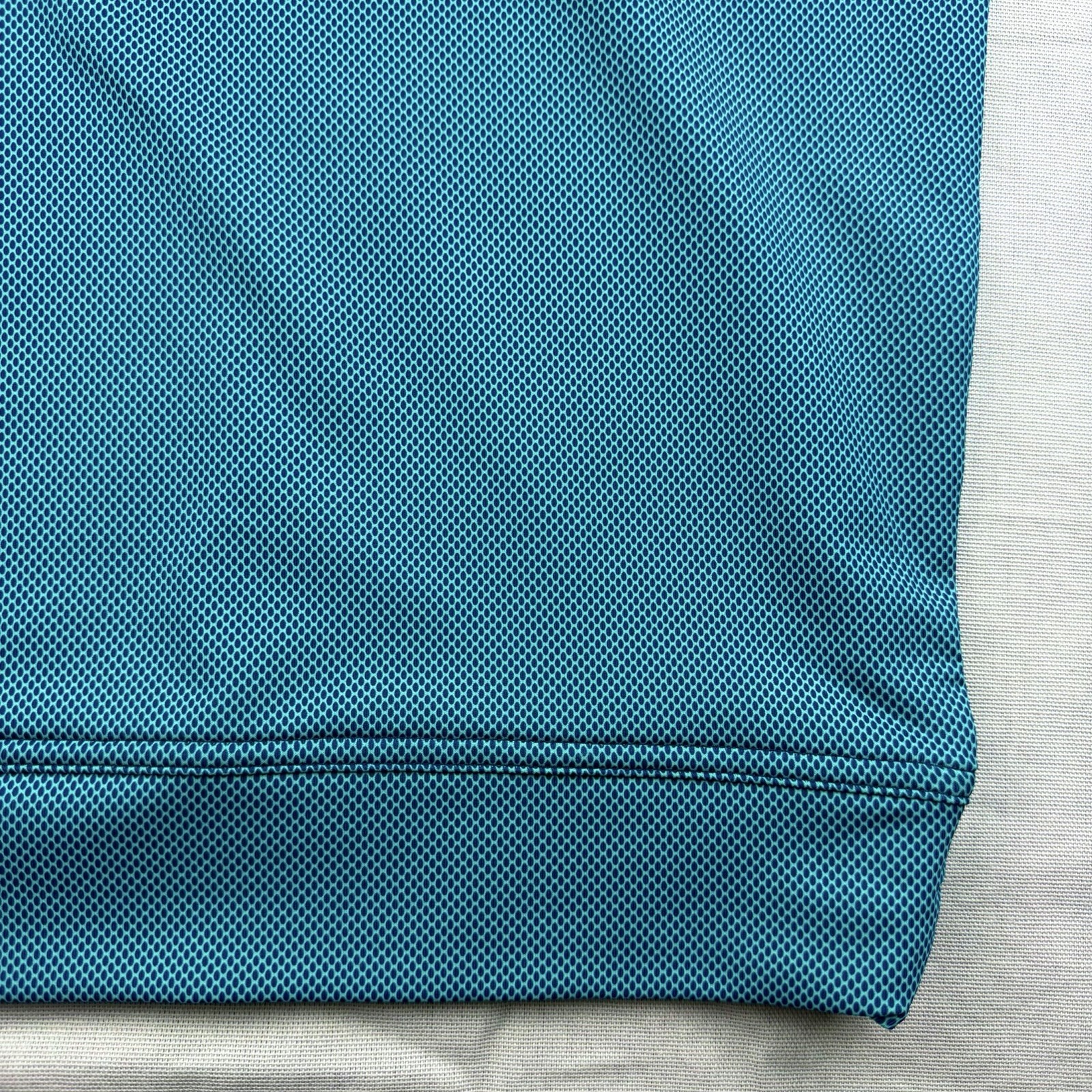 Peter Millar Crown Sport Perth Geo Print Quarter Zip Pullover Navy Green Large