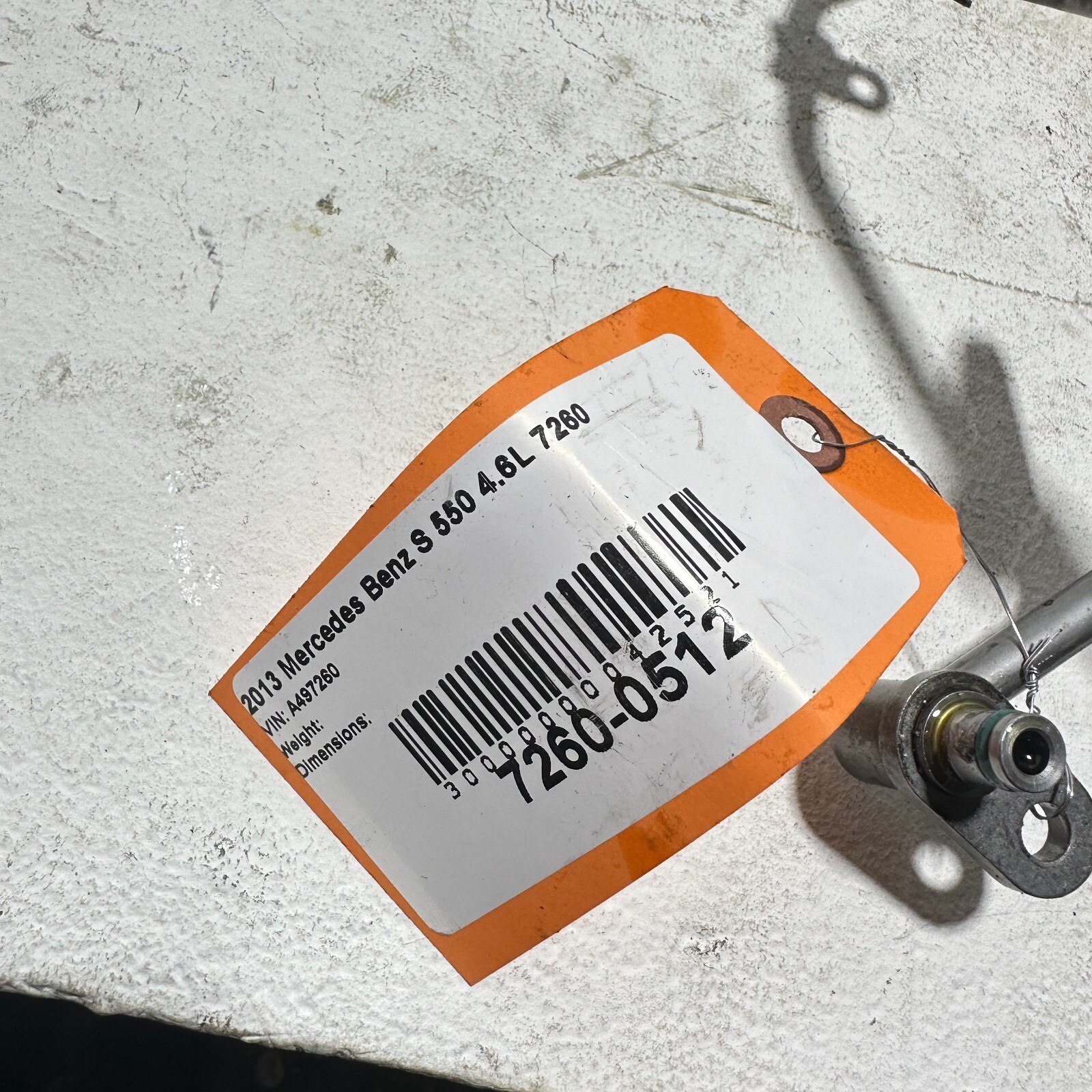 2011-2014 Mercedes W221 S550 Power Steering Expansion Hose Upper & Lower OEM