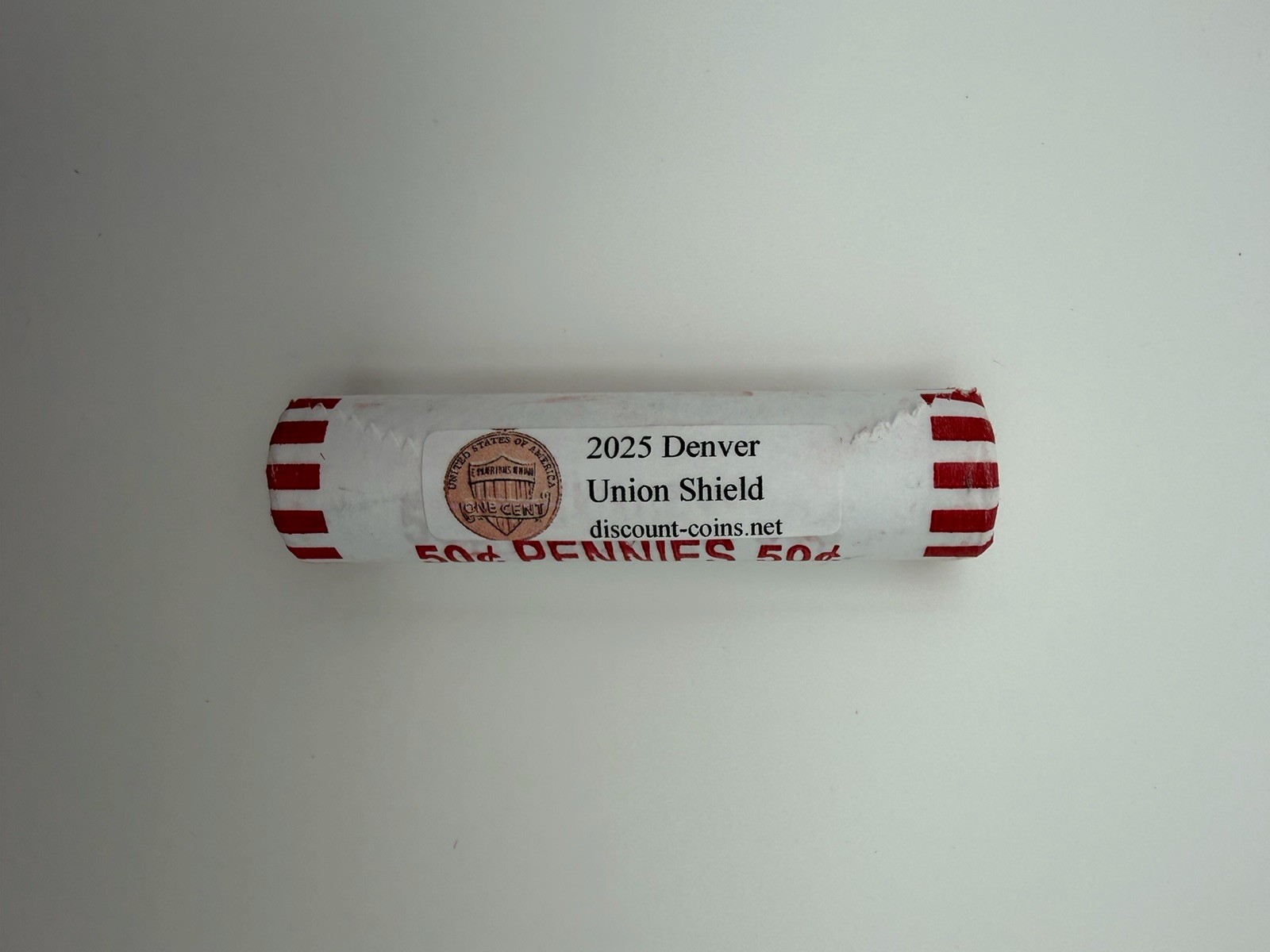 2025 D Denver Mint Lincoln Uncirculated Penny Full 50 Coin Roll $0.50 Face Value