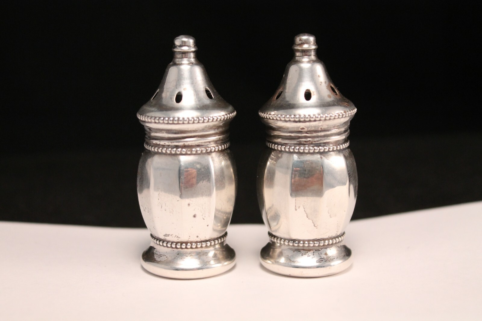 Vintage Vincent Lollo Sterling Silver Mini Salt & Pepper Shakers