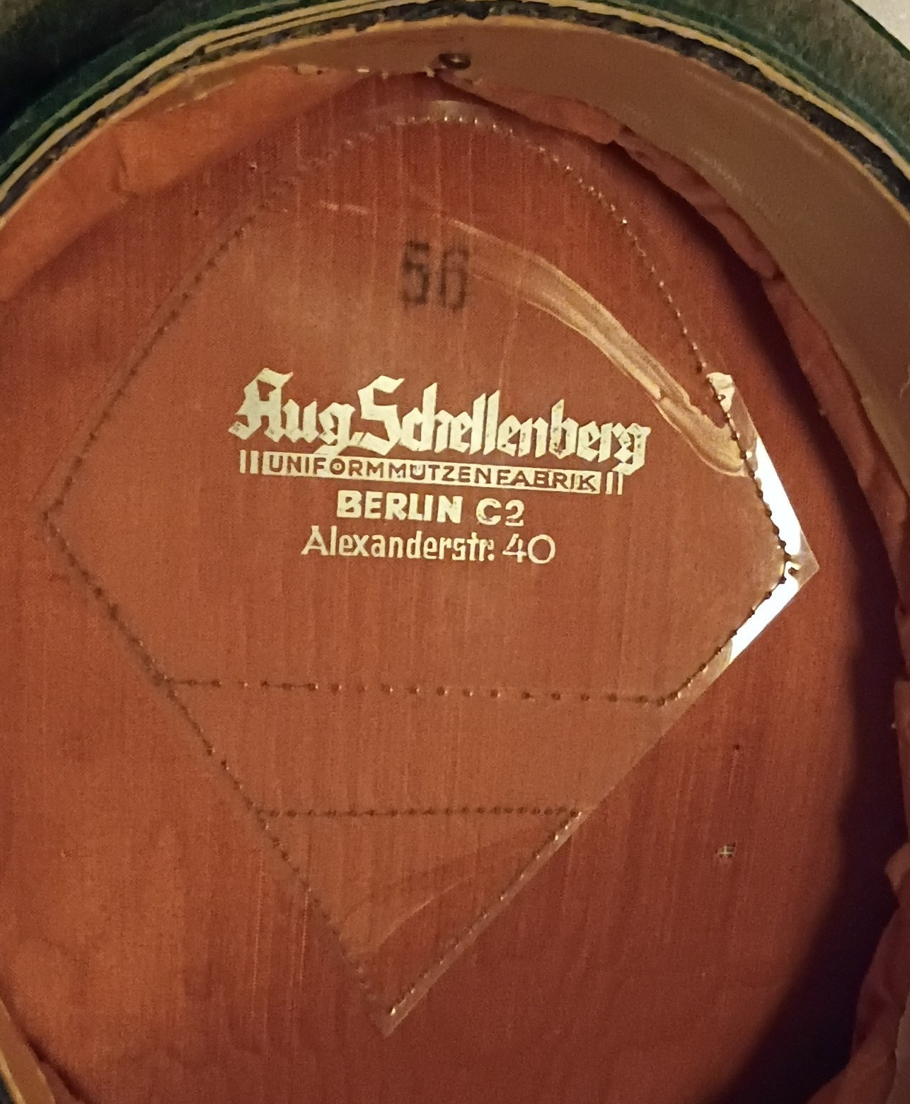 World War 2 German Customs NCO Enlisted Visor hat cap with bug bites misshaped